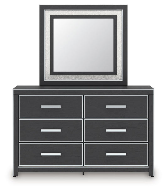 Zuraleus - 4 Pc. - Queen Upholstered Bed With Roll Slats, Dresser, Mirror And Nightstand - Black 4 Piece Bedroom Sets by Signature Design by Ashley® - Walls Furniture & Mattress