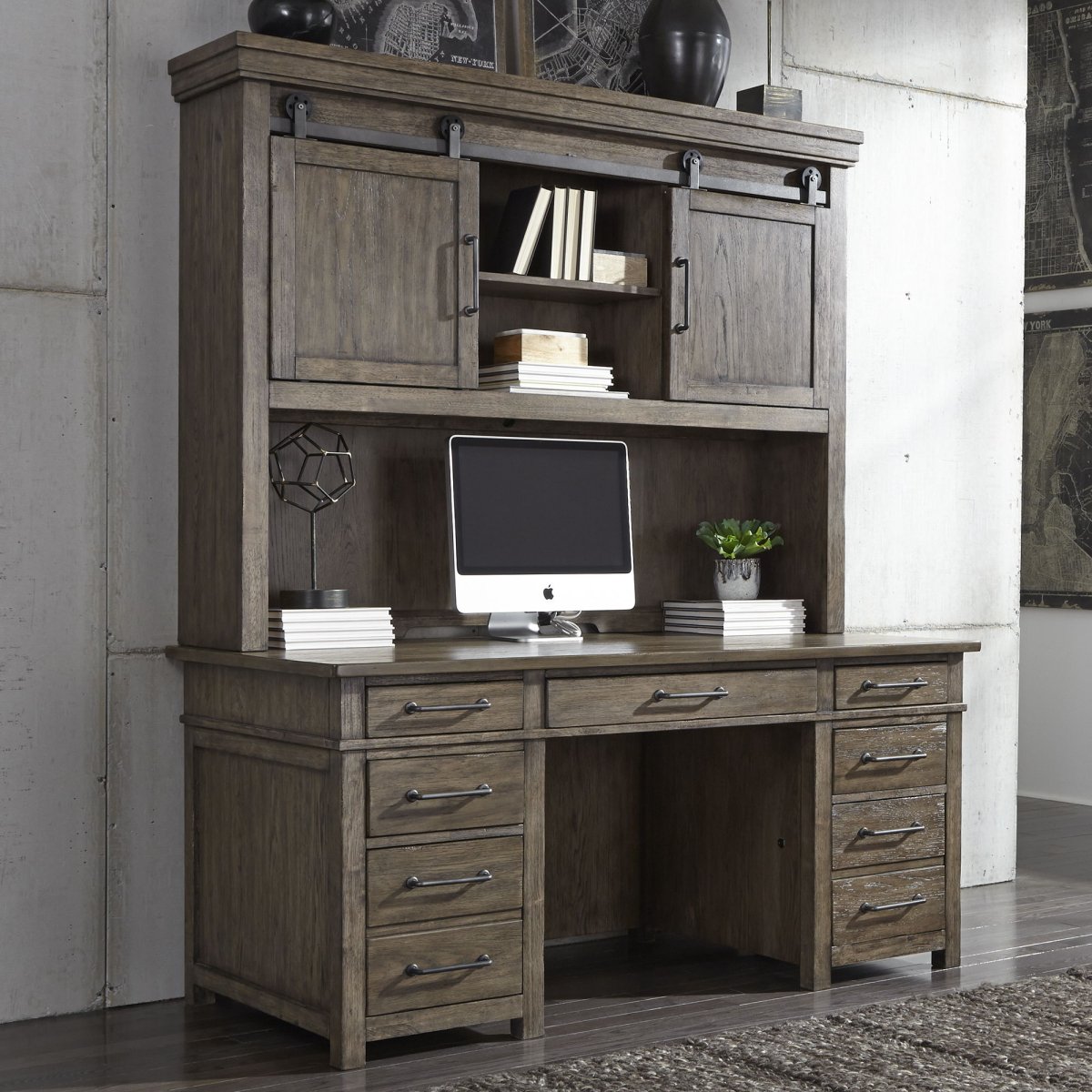 Sonoma Road - Credenza & Hutch - Light Brown Credenzas & Hutches by Liberty Furniture - Walls Furniture & Mattress