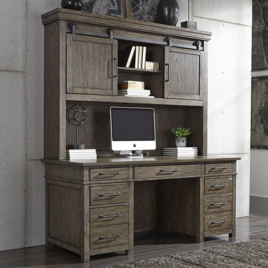 Sonoma Road - Credenza & Hutch - Light Brown Credenzas & Hutches by Liberty Furniture - Walls Furniture & Mattress