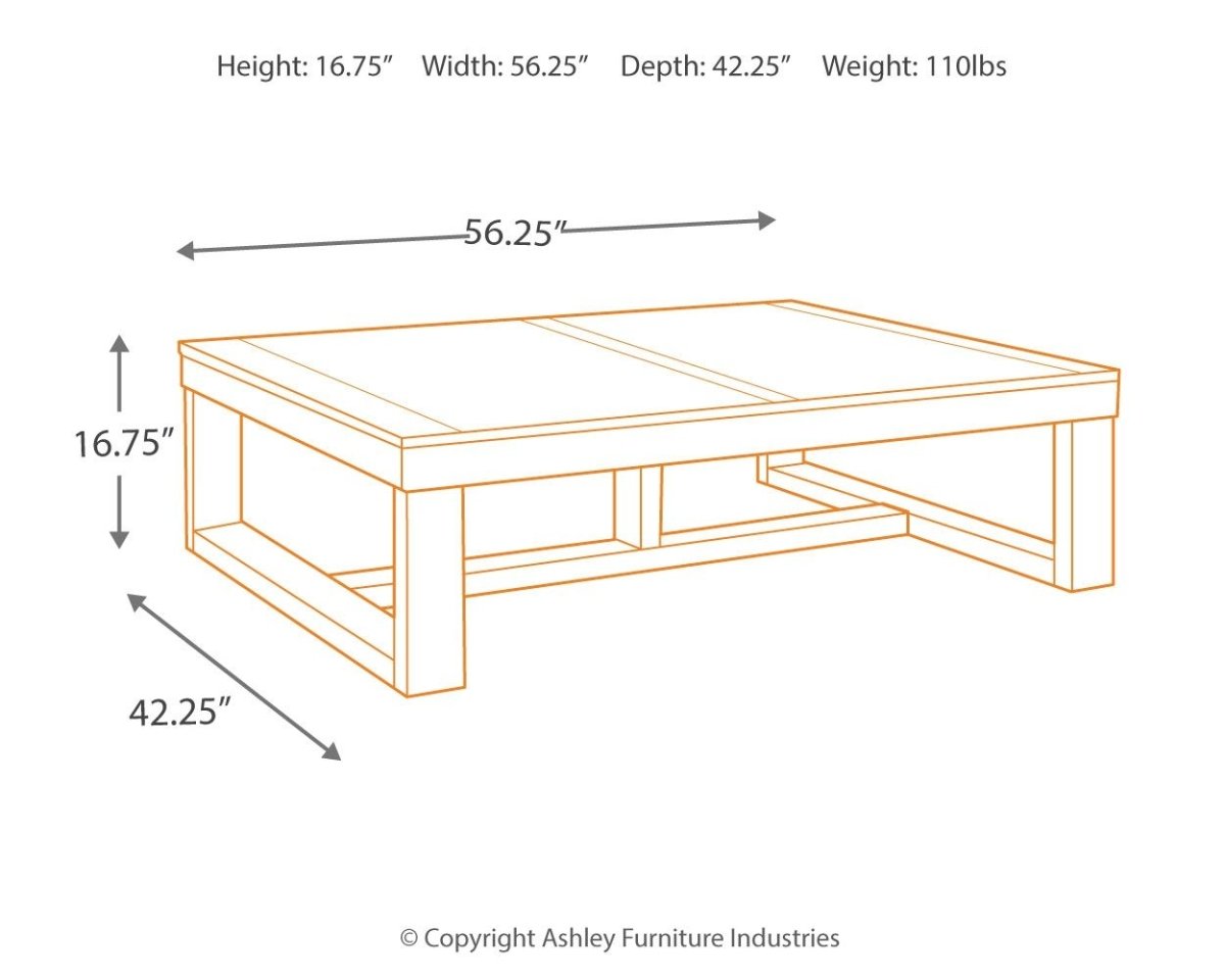 Watson - Rectangular Cocktail Table - Dark Brown Cocktail Tables by Signature Design by Ashley® - Walls Furniture & Mattress