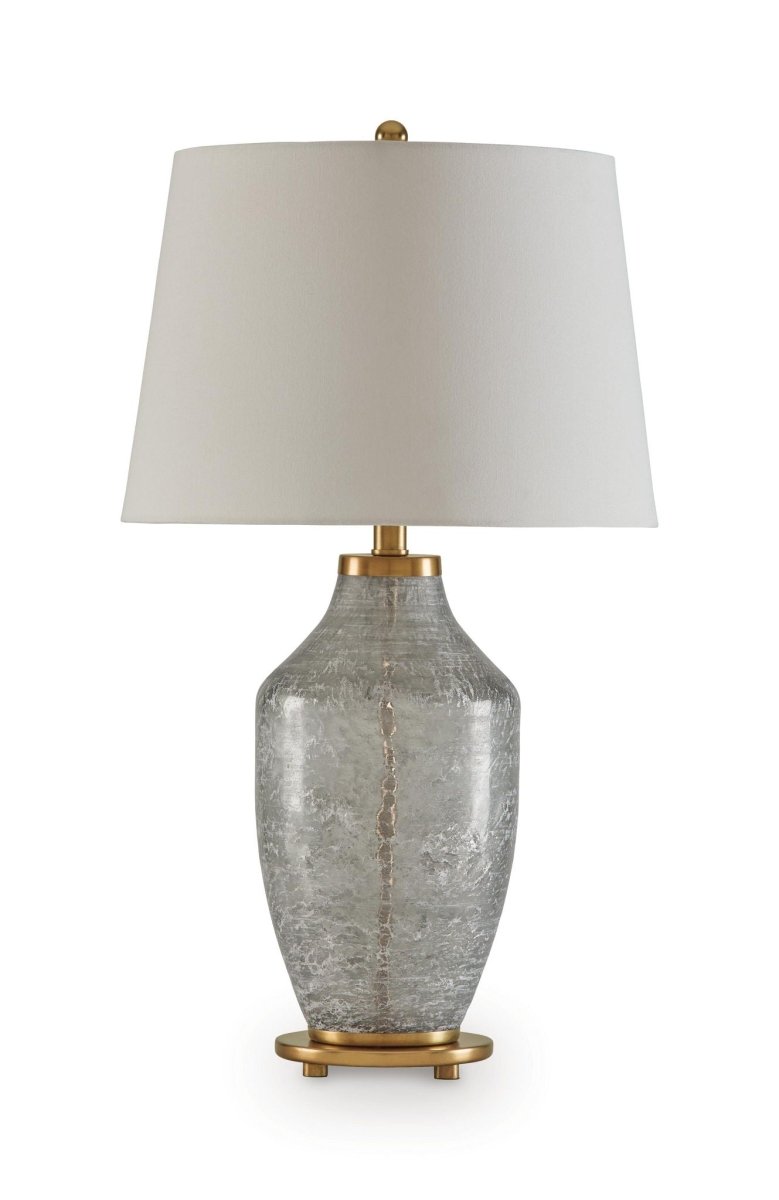 Abbriel - Glass Table Lamp - Antique Green Table Lamps by Signature Design by Ashley® - Walls Furniture & Mattress