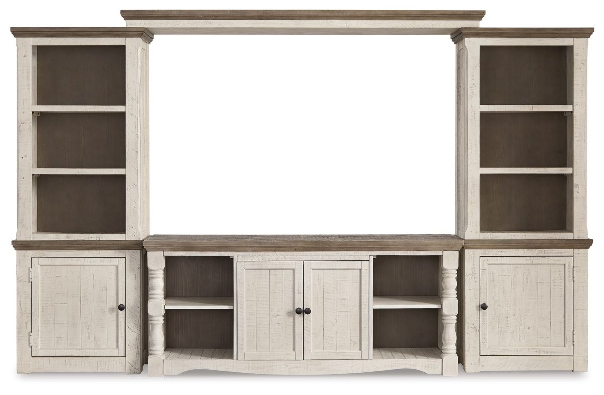 Havalance - 4 Pc. - Entertainment Center - 67" TV Stand - Brown / Beige Entertainment Centers by Signature Design by Ashley® - Walls Furniture & Mattress