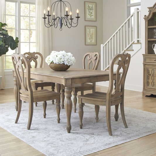 Magnolia Manor - 5 Piece Rectangular Table Set - Brown 5 Piece Dining Room Sets by Liberty Furniture - Walls Furniture & Mattress