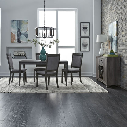 Tanners Creek - 5 Piece Leg Table Set (Upholstered Chair) - Dark Gray 5 Piece Dining Room Sets by Liberty Furniture - Walls Furniture & Mattress