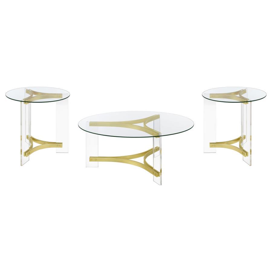 Janessa - Acrylic Coffee And End Table Set Table Sets by Coaster Fine Furniture - Walls Furniture & Mattress