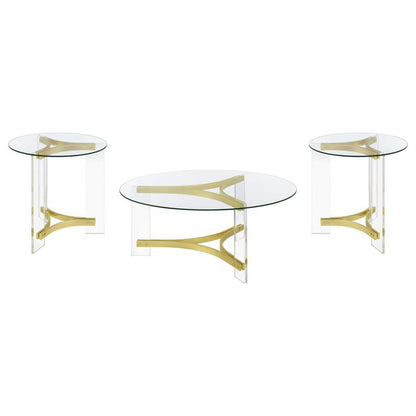 Janessa - Acrylic Coffee And End Table Set Table Sets by Coaster Fine Furniture - Walls Furniture & Mattress