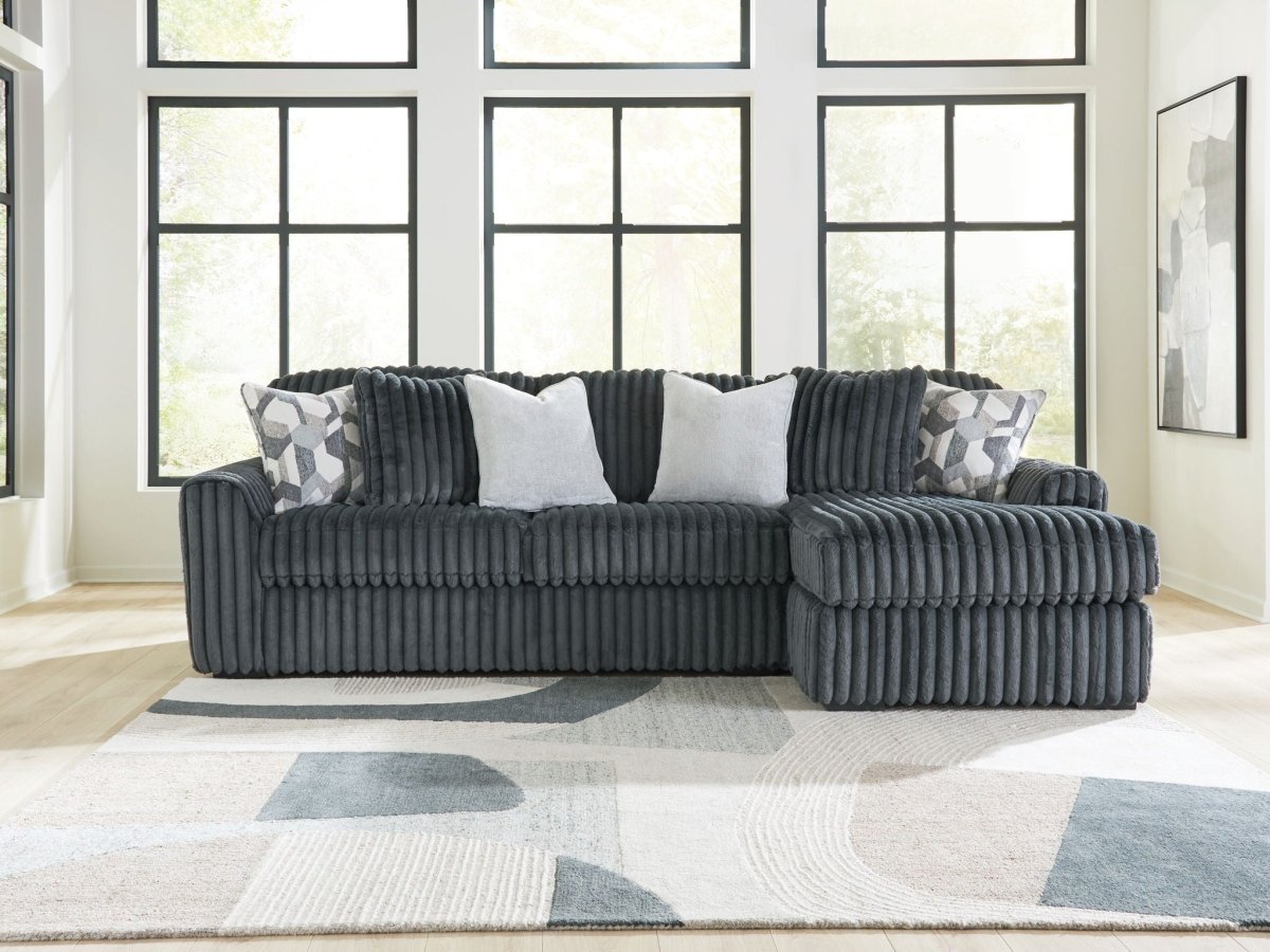 Midnight - Madness - Sectional Stationary Sectionals by Signature Design by Ashley® - Walls Furniture & Mattress
