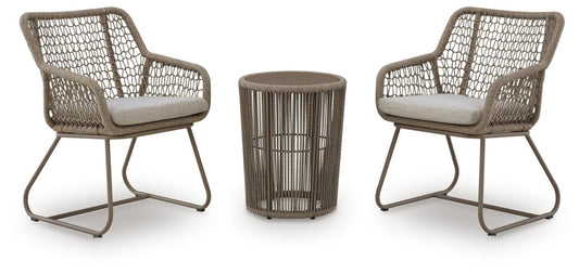 Majors Beach - Outdoor Table And 2 Chairs (Set of 3) - Beige 3 Piece Outdoor Sets by Signature Design by Ashley® - Walls Furniture & Mattress