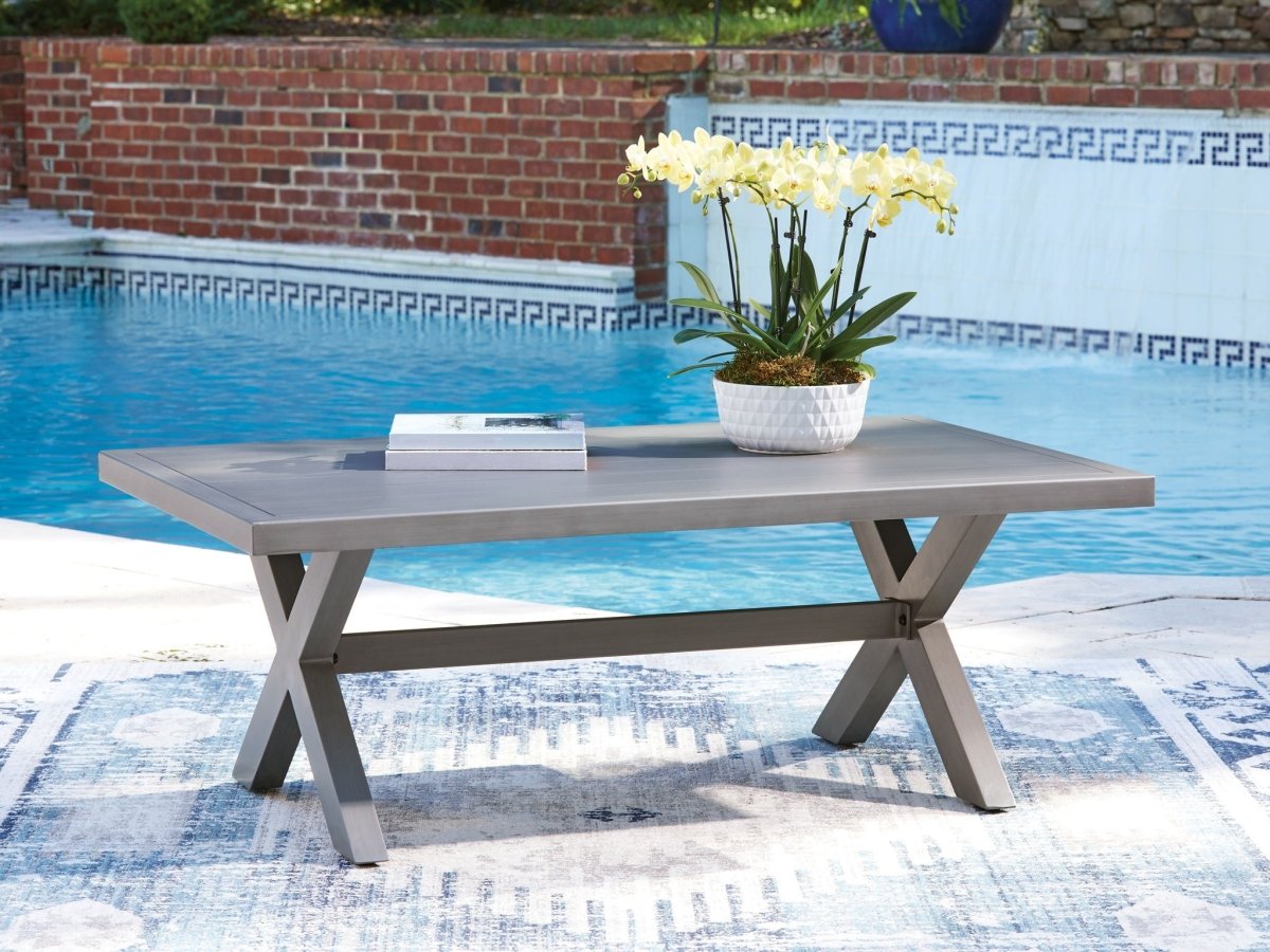 Half Moon Beach - Rectangular Cocktail Table - Gray Coffee Tables by Signature Design by Ashley® - Walls Furniture & Mattress