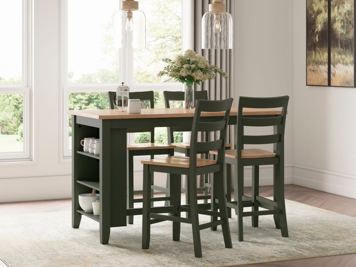 Gesthaven - Rectangular Dining Room Counter Set 5 Piece Dining Room Sets by Signature Design by Ashley® - Walls Furniture & Mattress