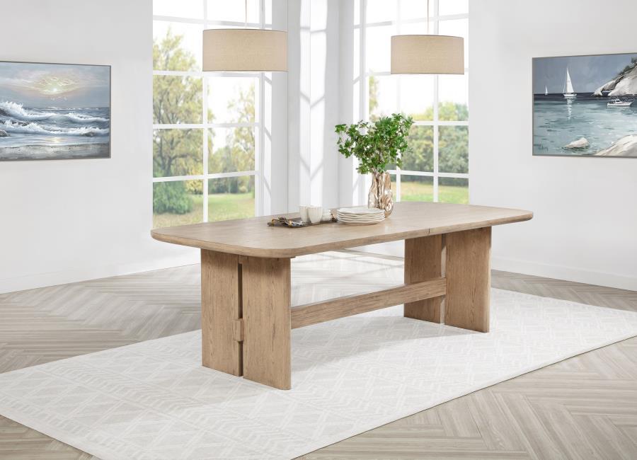 Kailani - Rectangular Wood Dining Table - Beige Oak Dining Tables with Extensions by Coaster Fine Furniture - Walls Furniture & Mattress
