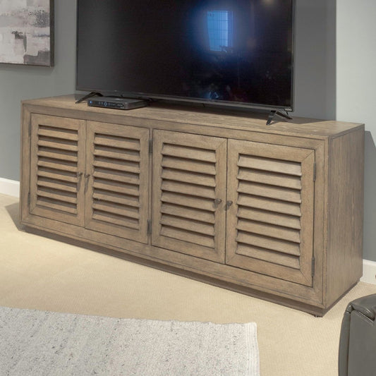 Aspen Sky - 78" TV Console - Weathered Saddle Brown TV Stands by Liberty Furniture - Walls Furniture & Mattress