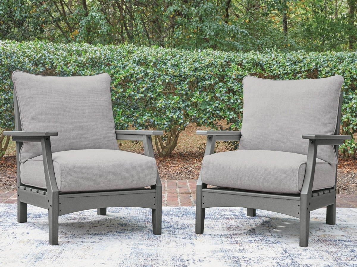 Cove Beach - Lounge Chair With Cushion (Set of 2) - Gray Chair Sets by Signature Design by Ashley® - Walls Furniture & Mattress