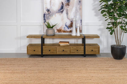 Otto - 5 - Drawer Mango Wood TV Stand Media Console - Brown TV Stands by Coaster Fine Furniture - Walls Furniture & Mattress