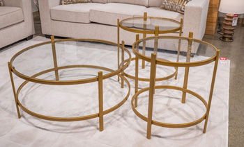 Pearlox - Gold - Occasional Table Set (Set of 3) Table Sets by Signature Design by Ashley® - Walls Furniture & Mattress