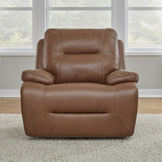 Cameron - Swivel Glider Recliner P3 - Saddle - Dakota Saddle Leather Swivel Glider Chairs by Liberty Furniture - Walls Furniture & Mattress