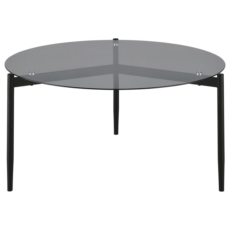 Rosalie - Round Smoked Glass Top Table End Tables by CoasterEveryday - Walls Furniture & Mattress