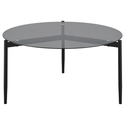 Rosalie - Round Smoked Glass Top Table End Tables by CoasterEveryday - Walls Furniture & Mattress