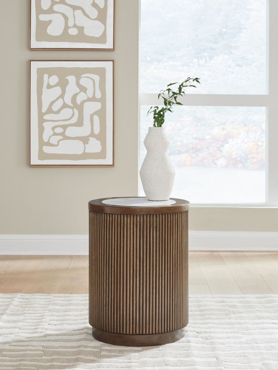 Hadonna - Round Table End Tables by Signature Design by Ashley® - Walls Furniture & Mattress