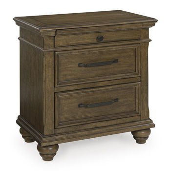 Karallin - Three Drawer Night Stand - Medium Brown Accent Nightstands by Signature Design by Ashley® - Walls Furniture & Mattress