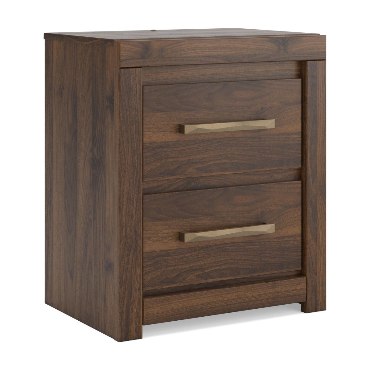 Janfyn - Two Drawer Night Stand - Brown Nightstands w/ Charging Stations by Signature Design by Ashley® - Walls Furniture & Mattress