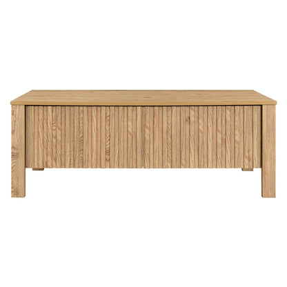 Thayer - 47" Two Drawer Coffee Table - Natural Coffee Tables by New Classic - Walls Furniture & Mattress