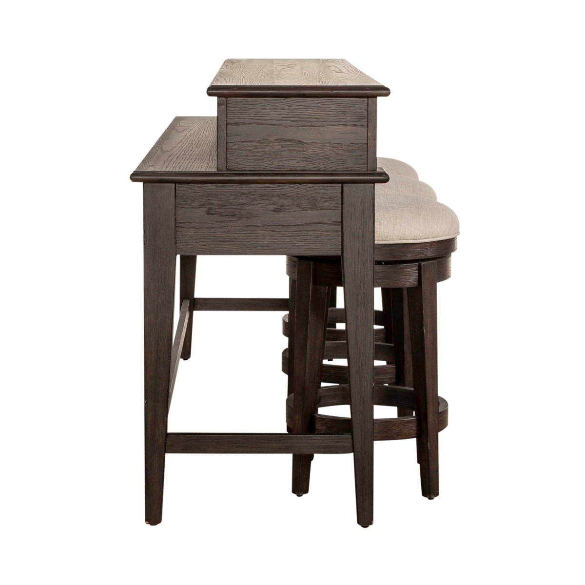 Mill Creek - 4 Piece Console Set (Bar Console & 3 Stools) - Dark Brown 4 Piece Living Room Sets by Liberty Furniture - Walls Furniture & Mattress