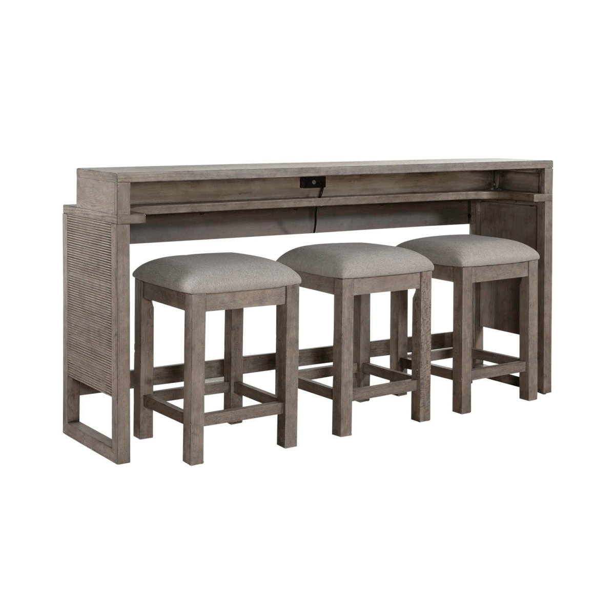 Bartlett Field - 4 Piece Living Room Set (Console Bar Table & 3 Console Stools) - Gray 4 Piece Living Room Sets by Liberty Furniture - Walls Furniture & Mattress