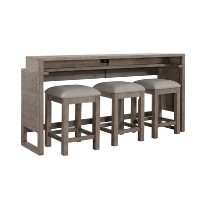 Bartlett Field - 4 Piece Living Room Set (Console Bar Table & 3 Console Stools) - Gray 4 Piece Living Room Sets by Liberty Furniture - Walls Furniture & Mattress