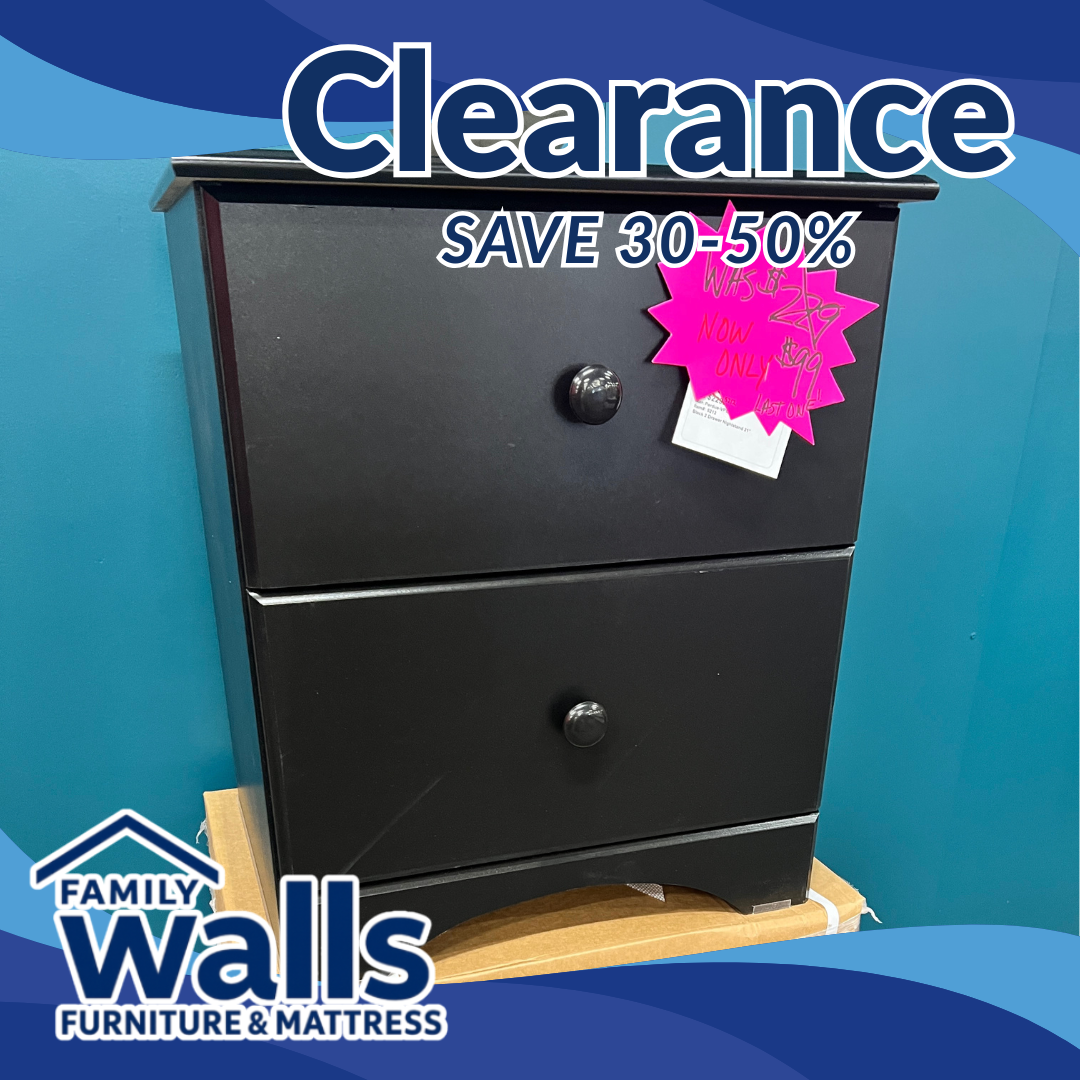 "5212" Black 2 Drawer Nightstand