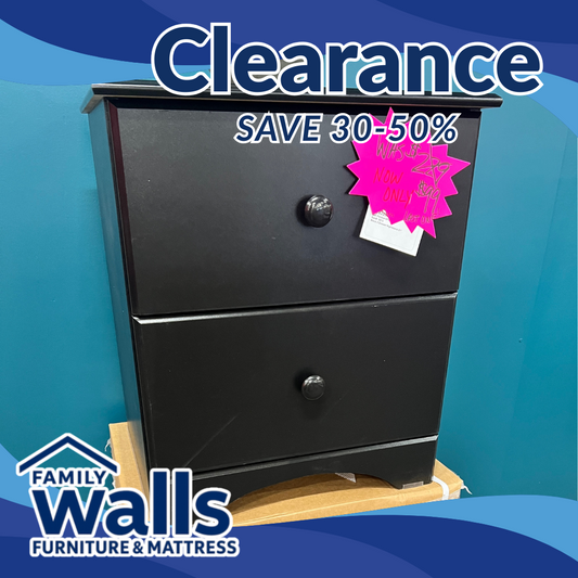 "5212" Black 2 Drawer Nightstand