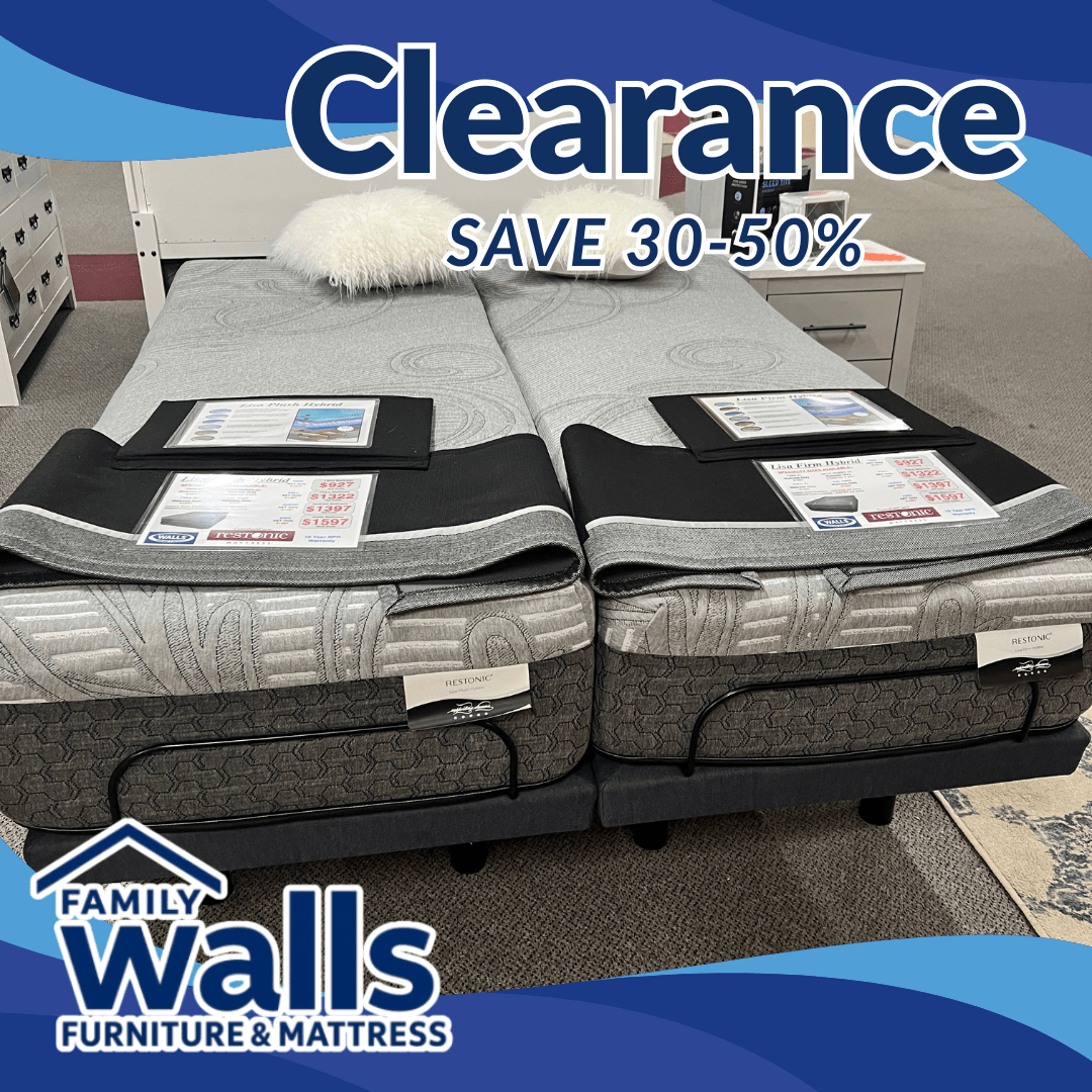 Split Queen Restonic Hybrid with Powerbases by Walls Furniture & Mattress - Walls Furniture & Mattress