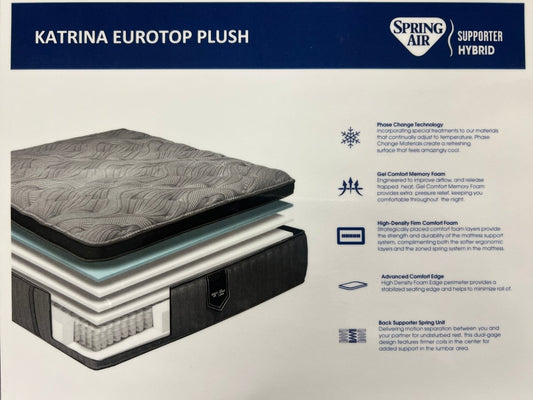 Spring Air Katrina Eurotop Plush Hybrid Queen Mattress by Walls Furniture & Mattress - Walls Furniture & Mattress