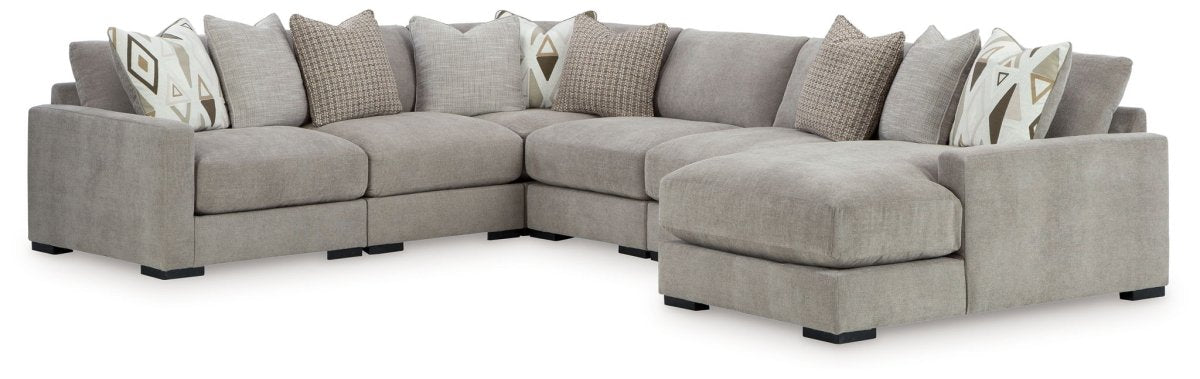 Aslan Court - Sectional With Ottoman Set 5 Piece Living Room Sets by Benchcraft® - Walls Furniture & Mattress