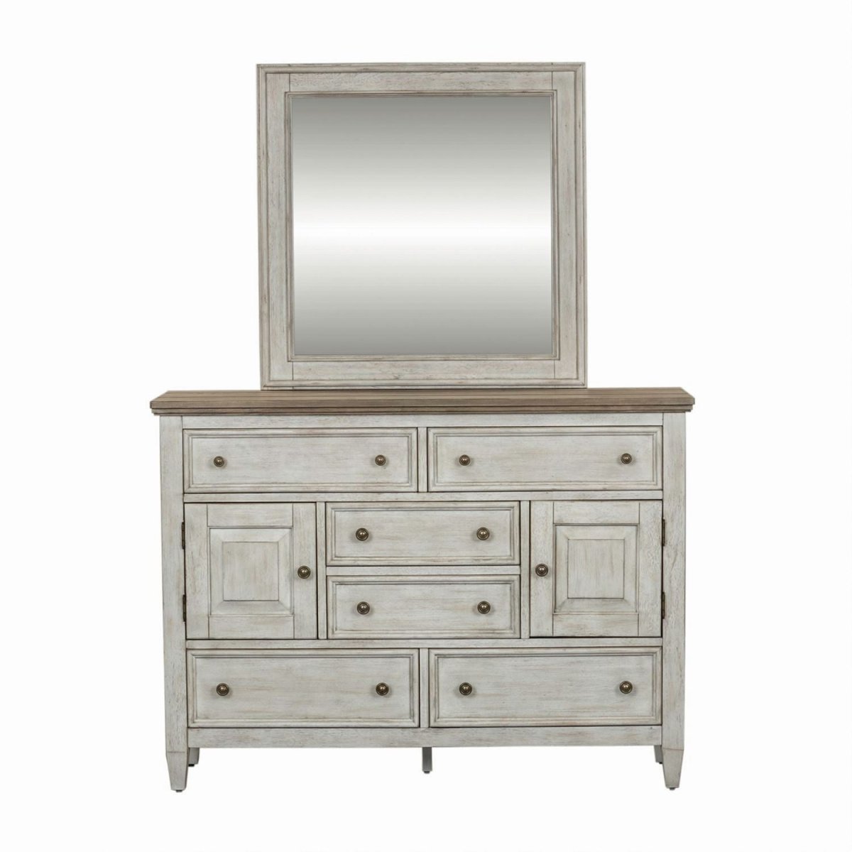 Heartland - Dresser & Mirror - White Dresser & Mirror by Liberty Furniture - Walls Furniture & Mattress