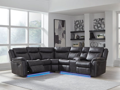 Sultan Meadow - Carbon - 2 - Piece Reclining Sectional Reclining Sectionals by Signature Design by Ashley® - Walls Furniture & Mattress