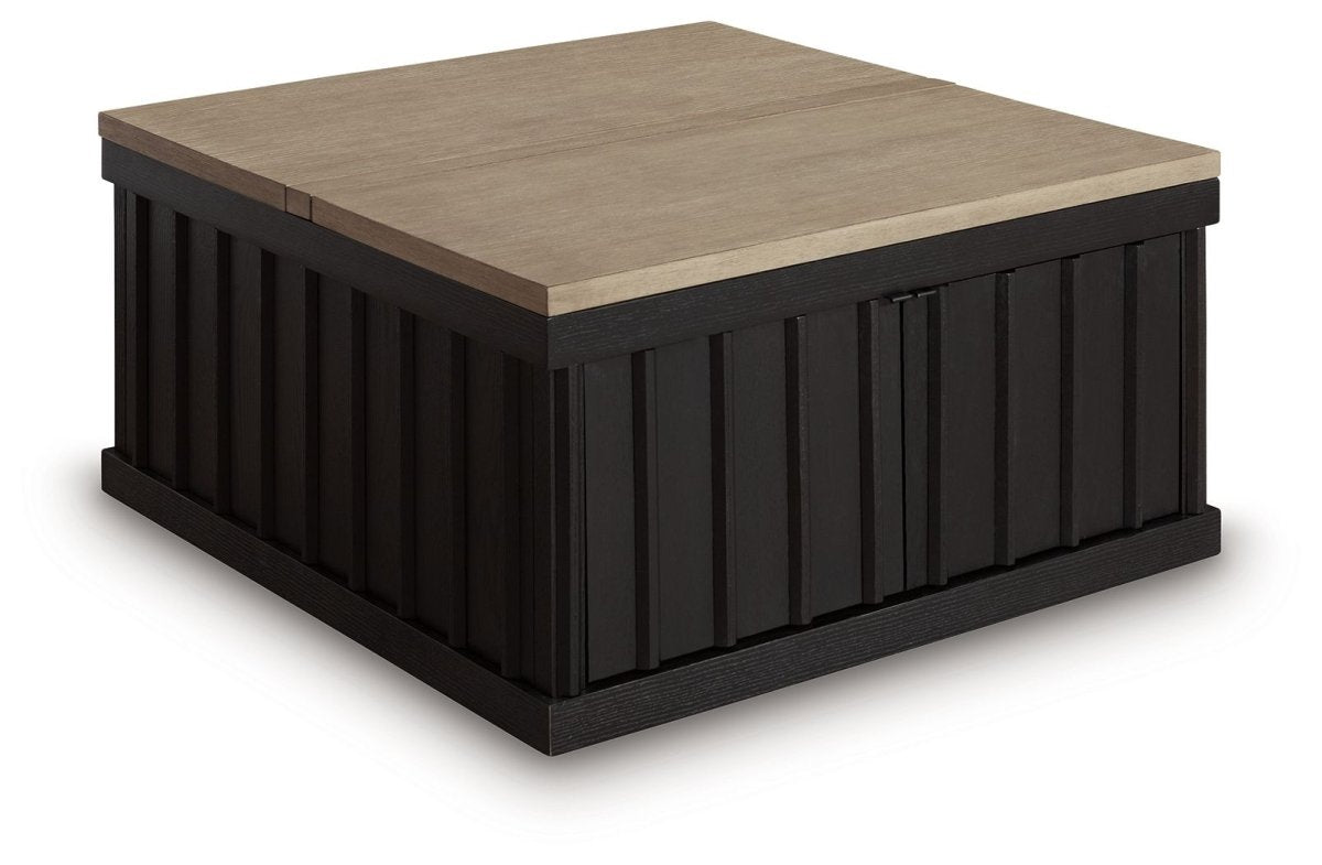 Rylandyn - Lift Top Cocktail Table - Black / Light Brown Cocktail Tables by Signature Design by Ashley® - Walls Furniture & Mattress