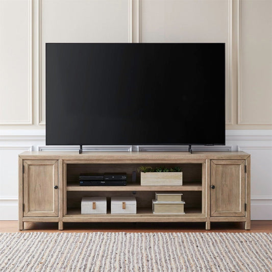Fireplace TV Consoles - 82" Fireplace TV Console - White Fireplace TV Stands by Liberty Furniture - Walls Furniture & Mattress