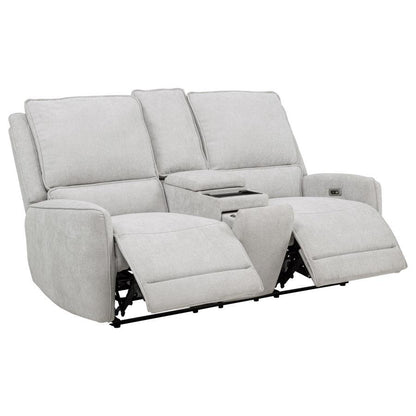 Sylmar - Chenille Upholstered Power Reclining Loveseat - Dove Gray Reclining Loveseats by Coaster Fine Furniture - Walls Furniture & Mattress