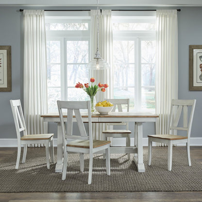 Lindsey Farm - Trestle Table Set 5 Piece Dining Room Sets by Liberty Furniture - Walls Furniture & Mattress
