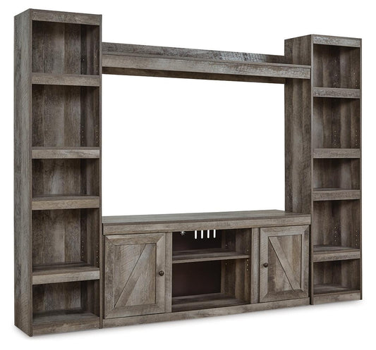 Wynnlow - 4-Piece Entertainment Center With LG TV Stand W/Fireplace Option - Gray Entertainment Centers by Signature Design by Ashley® - Walls Furniture & Mattress