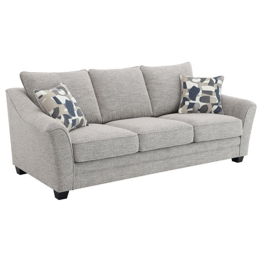 Tomkins - Boucle Upholstered Sofa - Light Gray Stationary Sofas by Coaster Fine Furniture - Walls Furniture & Mattress