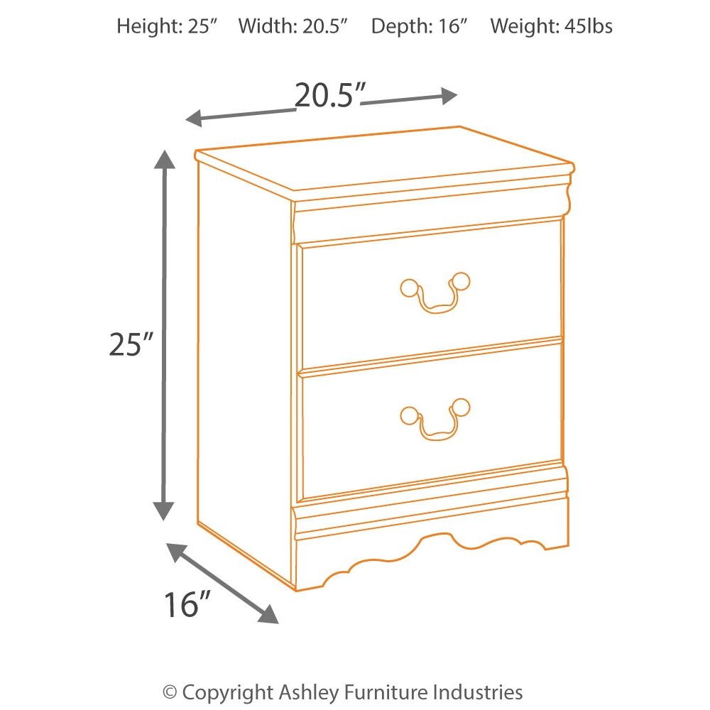 Huey Vineyard - Two Drawer Night Stand - Black Accent Nightstands by Signature Design by Ashley® - Walls Furniture & Mattress