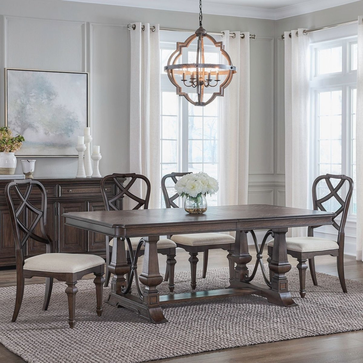 Provence Park - Trestle Table Set 5 Piece Dining Room Sets by Liberty Furniture - Walls Furniture & Mattress