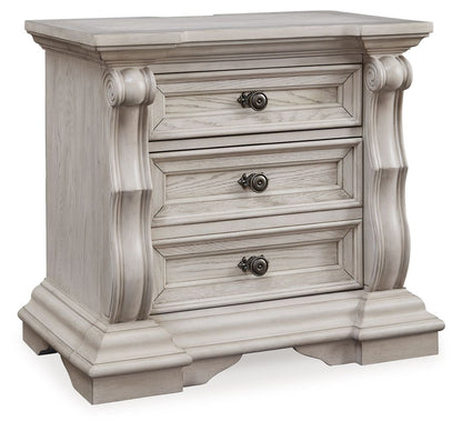 Bruchandi - Antique White - Three Drawer Night Stand Nightstands w/ Charging Stations by Signature Design by Ashley® - Walls Furniture & Mattress