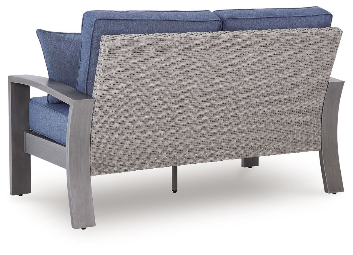 Half Moon Beach - Loveseat With Cushion - Blue / Gray Loveseats by Signature Design by Ashley® - Walls Furniture & Mattress