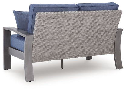Half Moon Beach - Loveseat With Cushion - Blue / Gray Loveseats by Signature Design by Ashley® - Walls Furniture & Mattress