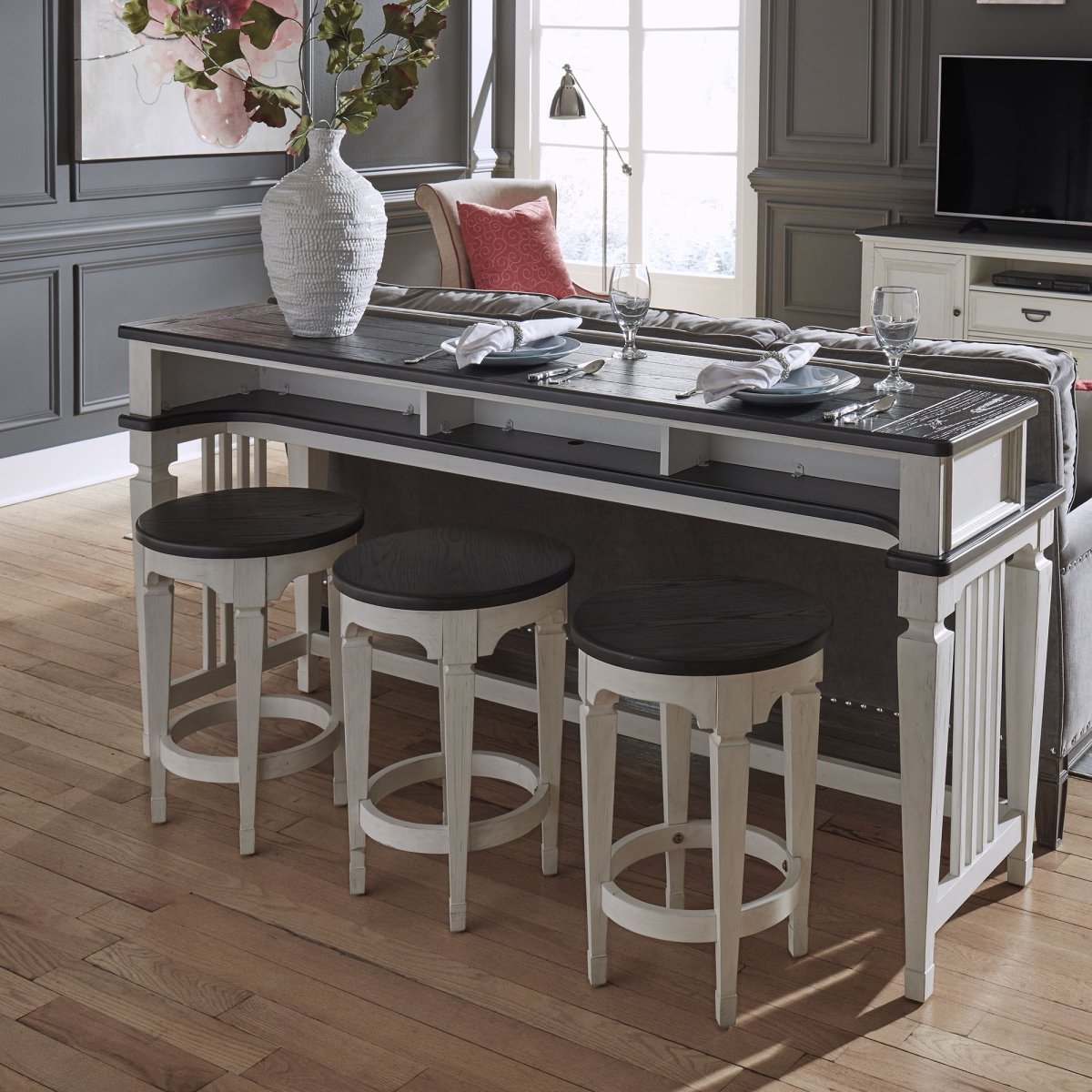 Allyson Park - 4 Piece Dining Room Set - White 4 Piece Dining Room Sets by Liberty Furniture - Walls Furniture & Mattress