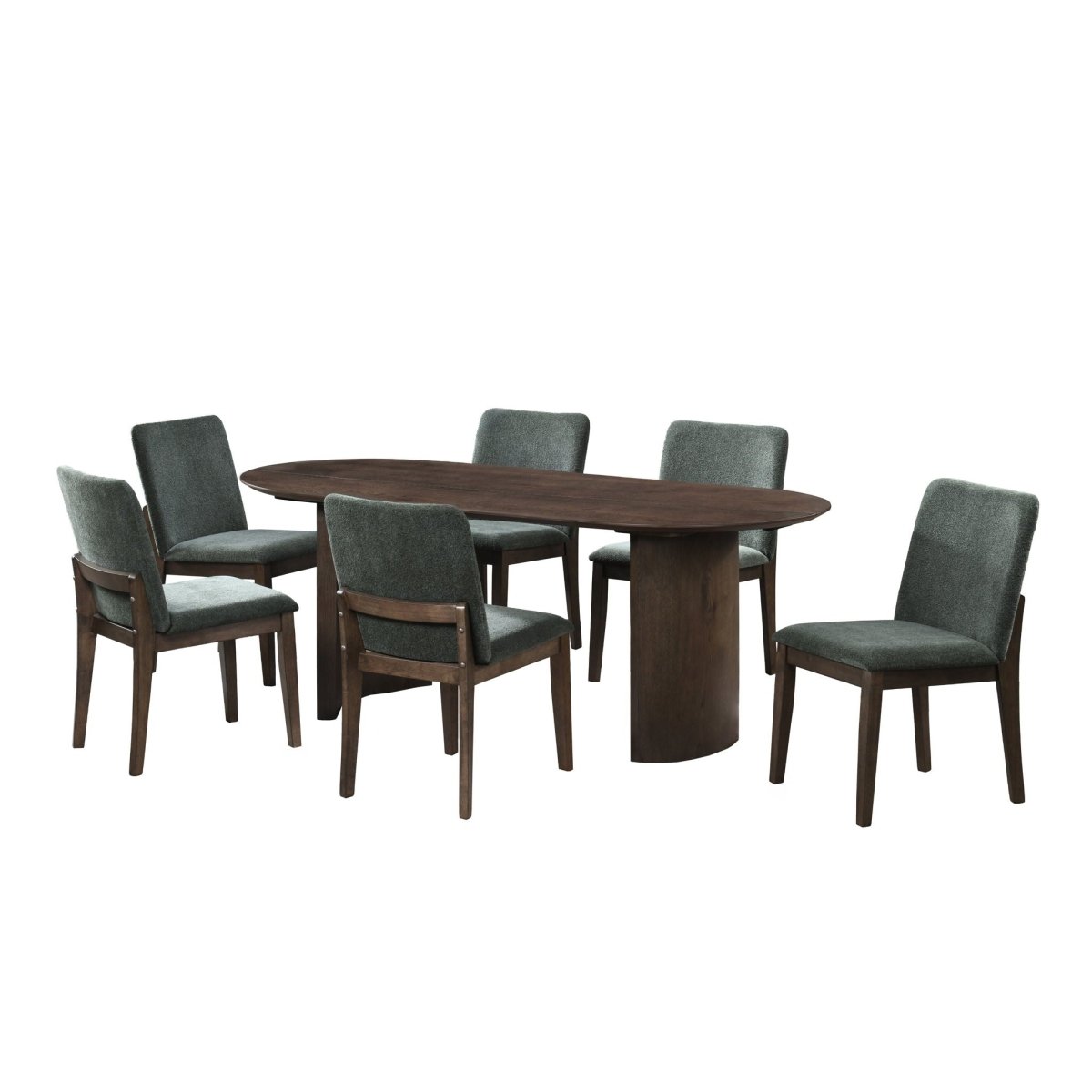 Kody - 79" Oval Fixed-Top Dining Table Set 5 Piece Dining Room Sets by New Classic - Walls Furniture & Mattress
