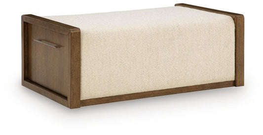 Marxmore - Upholstered Ottoman With Storage - Brown Storage Ottomans by Signature Design by Ashley® - Walls Furniture & Mattress